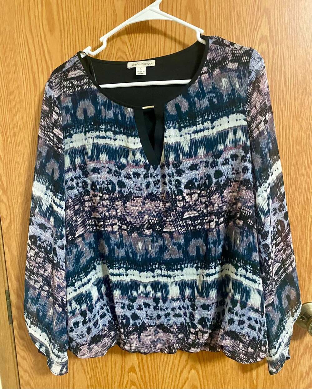 John Paul Richard Long Sleeve Blouse Size L Multicolor